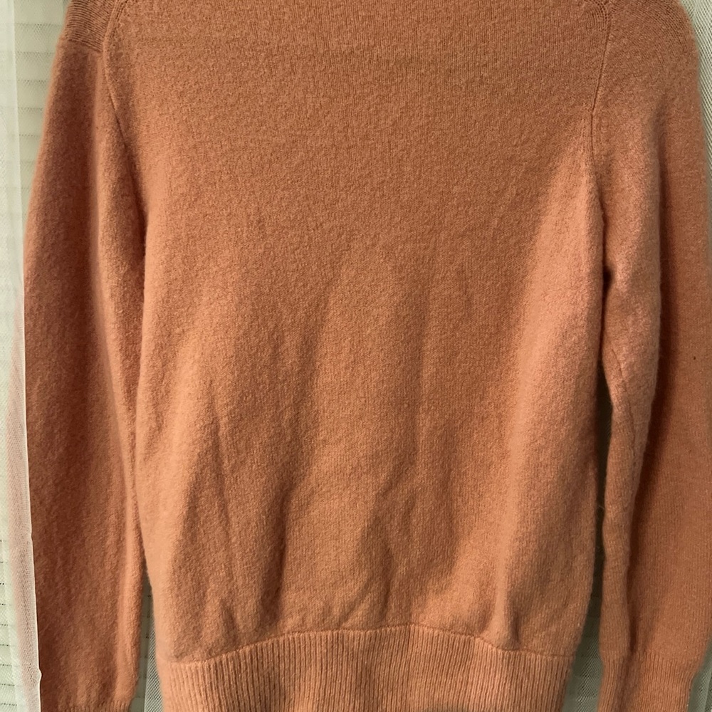 Madewell dusty orange cross front v-neck sweater size Small D1 - Picture 7 of 12